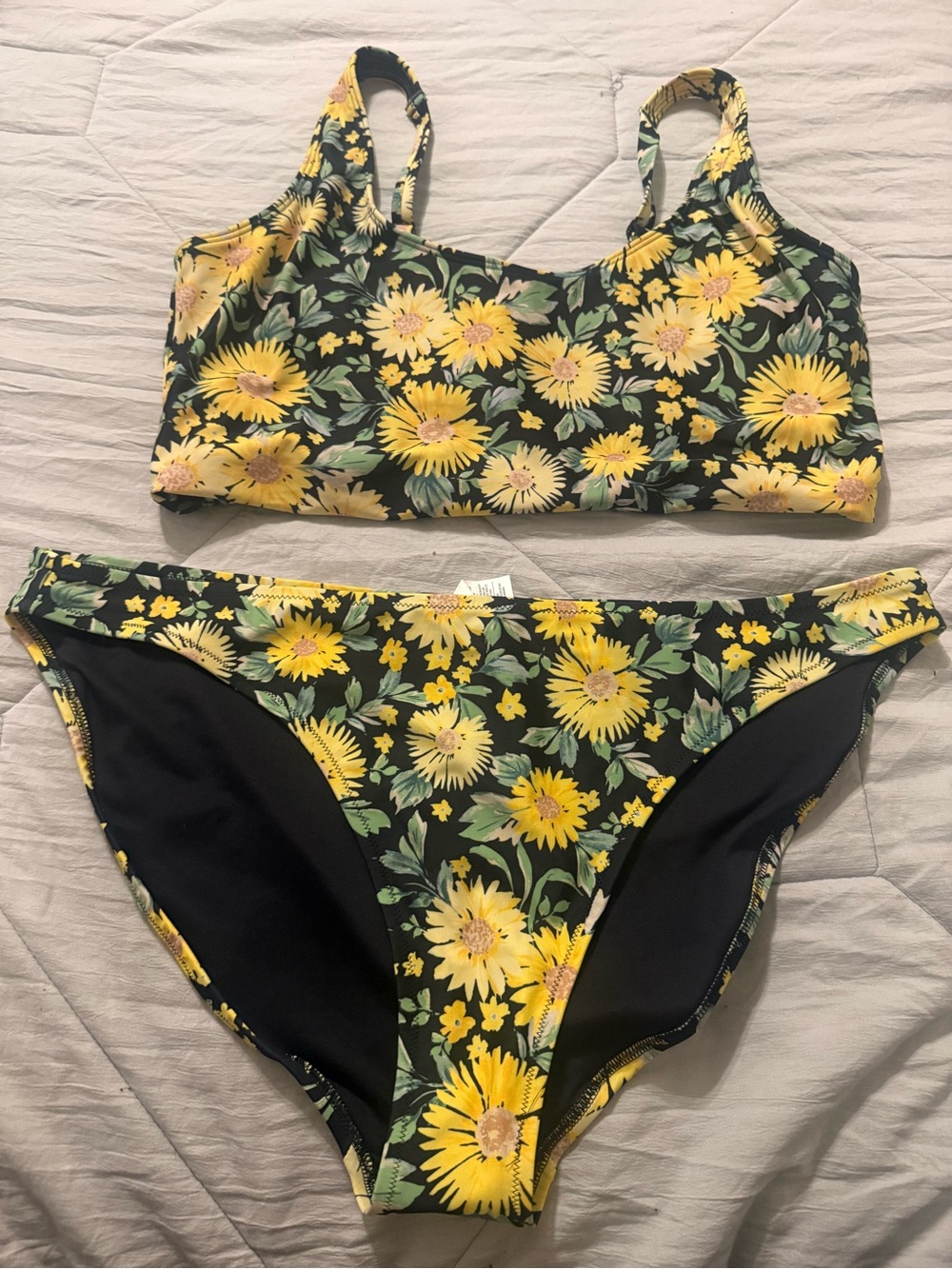 Old Navy Yellow Floral Bikini Set